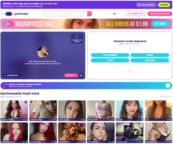 Miniatures de filles dénudées en live webcam avec plusieurs modèles connectées sur une plateforme de chat vidéo en direct